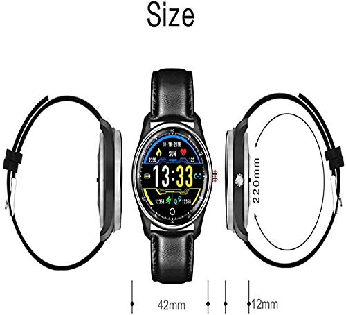 Lloow Fitness Watch Men's Smart Watch Men ECG PPG Ritmo cardíaco Meter de presión Arterial Presión sanguínea Smart Muñequera Fitness Tracker con IP68 Pulsera Inteligente Impermeable,A