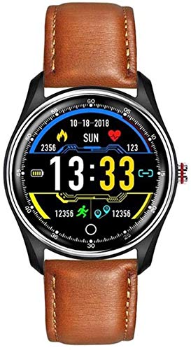 Lloow Fitness Watch Men's Smart Watch Men ECG PPG Ritmo cardíaco Meter de presión Arterial Presión sanguínea Smart Muñequera Fitness Tracker con IP68 Pulsera Inteligente Impermeable,A