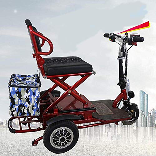 LLPDD Scooter, portátil de pequeño tamaño Mini eléctrica Plegable Triciclo Adecuado para los Ancianos al Aire Libre de Moto / 48V20A E-Scooter para Adultos Y Viejo,Negro
