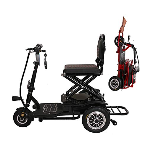 LLPDD Scooter, portátil de pequeño tamaño Mini eléctrica Plegable Triciclo Adecuado para los Ancianos al Aire Libre de Moto / 48V20A E-Scooter para Adultos Y Viejo,Negro