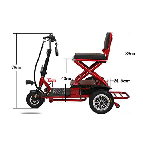 LLPDD Scooter, portátil de pequeño tamaño Mini eléctrica Plegable Triciclo Adecuado para los Ancianos al Aire Libre de Moto / 48V20A E-Scooter para Adultos Y Viejo,Negro