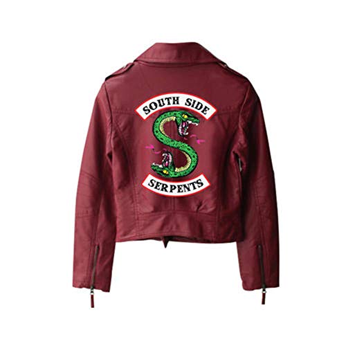 LLSMBHfs Nuevo Logotipo Impreso de PU Southside Riverdale Serpents Chaquetas Mujer Streetwear Chaqueta Personalizada-Metro