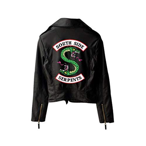 LLSMBHfs Nuevo Logotipo Impreso de PU Southside Riverdale Serpents Chaquetas Mujer Streetwear Chaqueta Personalizada-Metro
