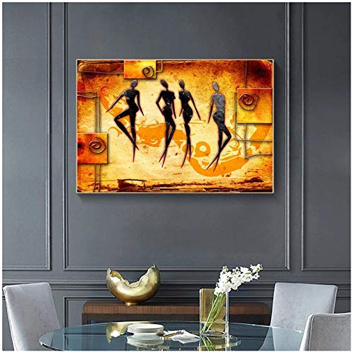 LLXHG Carteles De Baile De Mujeres Africanas Vintage Abstractos Impresiones En Lienzo Cuadros De Arte De Pared Étnicos para Decoración De Sala De Estar-50X75Cm Sin Marco LLXHG Carteles De Baile De Mujeres Africanas Vintage Abstractos Impresiones En Lienzo Cuadros De Arte De Pared Étnicos para Decoración De Sala De Estar-50X75Cm Sin Marco