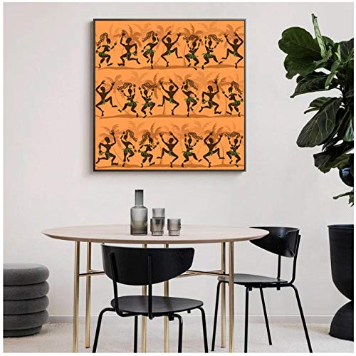 LLXHG Pintura De Lienzo De Baile De Mujer Africana Abstracta, Carteles E Impresiones De Pared Retro, Cuadro De Arte De Pared para La Decoración del Hogar De La Sala De Estar-50X50Cm Sin Marco LLXHG Pintura De Lienzo De Baile De Mujer Africana Abstracta, Carteles E Impresiones De Pared Retro, Cuadro De Arte De Pared para La Decoración del Hogar De La Sala De Estar-50X50Cm Sin Marco