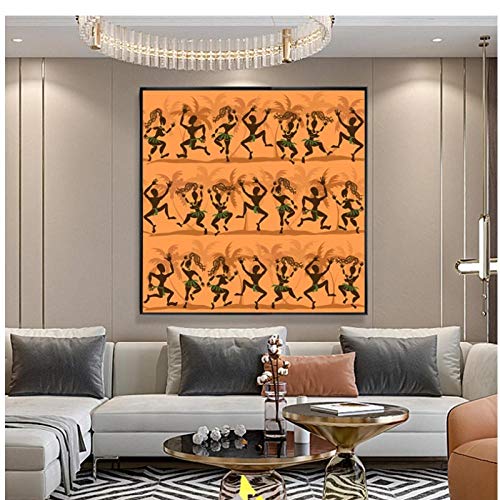 LLXHG Pintura De Lienzo De Baile De Mujer Africana Abstracta, Carteles E Impresiones De Pared Retro, Imagen Artística De Pared para Sala De Estar, Decoración del Hogar, 70X70Cm Sin Marco LLXHG Pintura De Lienzo De Baile De Mujer Africana Abstracta, Carteles E Impresiones De Pared Retro, Imagen Artística De Pared para Sala De Estar, Decoración del Hogar, 70X70Cm Sin Marco
