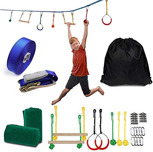 LLXY Kit de Carrera de obstáculos Kit de Carrera de obstáculos Ninja Warrior Equipo de Entrenamiento de obstáculos para niños para Patio Trasero/Exterior (7/9 Juegos)-7sets