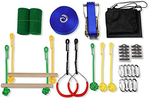 LLXY Kit de Carrera de obstáculos Kit de Carrera de obstáculos Ninja Warrior Equipo de Entrenamiento de obstáculos para niños para Patio Trasero/Exterior (7/9 Juegos)-7sets