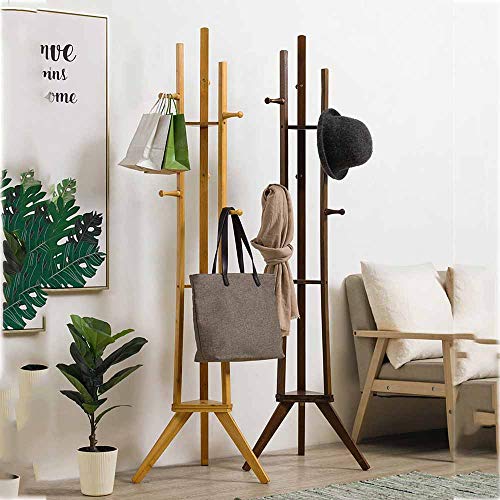 LM-Coat rack Perchero pie Perchero, bambú Perchero De pie 6 Ganchos para Entrada de Armario Pasillo Sala habitación,Woodcolor LM-Coat rack Perchero pie Perchero, bambú Perchero De pie 6 Ganchos para Entrada de Armario Pasillo Sala habitación,Woodcolor