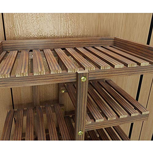 LM-Shoe Racks Zapateros Armario Zapatero, Multicapa Zapatero de Madera de Doble hilera, Bandeja de Almacenamiento Tipo economico Alta Capacidad Multifuncional Vestíbulo/Porche,Marrón,46 * 25 * 133cm