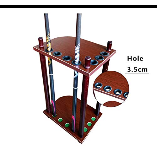 LMDX Estante para Tacos De Billar, Soporte De Piso Multifunción - para 7 Tacos Cue Pool Rack Y Más Espacio De Almacenamiento, Estilo Redwood, Taco De Billar Bastidores
