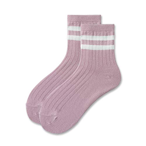 LMXYF Barras Paralelas Calcetines De Algodón De Color Rosa Oscuro Para Hombres De La Calle Trendy, Calcetines Deportivos De Media Altura Con Personalidad Desodorante Que Absorbe El Sudor,5 Pares