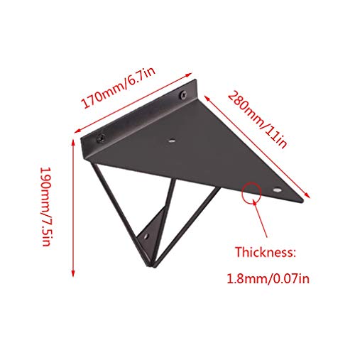 LMZJLU Metal Industrial Soportes de Estante,Estantería de Hierro Forjado Decorativo Shelf Bracket Triángulo Wall Mounted Shelf Rack,Ahorrar Espacio Easy-to-Install,2 Piezas (280mm/11in,Black) LMZJLU Metal Industrial Soportes de Estante,Estantería de Hierro Forjado Decorativo Shelf Bracket Triángulo Wall Mounted Shelf Rack,Ahorrar Espacio Easy-to-Install,2 Piezas (280mm/11in,Black)