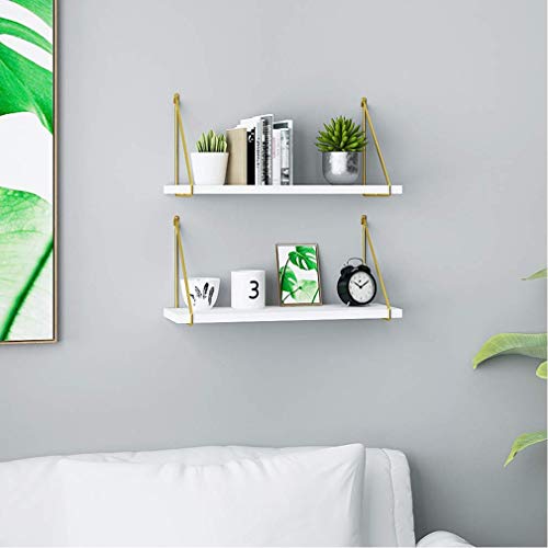 LMZJLU Robusto Escuadras de Metal Soportes de Estante,Moderno Arte de Hierro Shelf Bracket Wall Mounted Shelf Rack,para Home Décor con Tornillo,2 Piezas (400mm/15.7in,Golden)