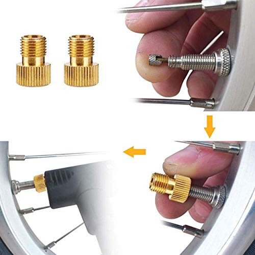 Lodenlli 14 unids/Set + 10 boquillas de conversión de válvula de Bicicleta arandela Adaptador de válvula de Bicicleta SV DV AV Boquilla de válvula de Bicicleta Accesorios de Bomba