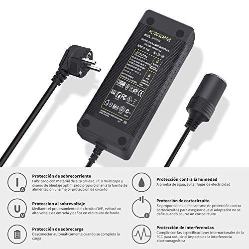LOETAD 120W Convertidor de Corriente CA a CC Fuente de Alimentación Adaptador de 220V a 12V Encendedor de Cigarrillo de Coche 12V/10A LOETAD 120W Convertidor de Corriente CA a CC Fuente de Alimentación Adaptador de 220V a 12V Encendedor de Cigarrillo de Coche 12V/10A