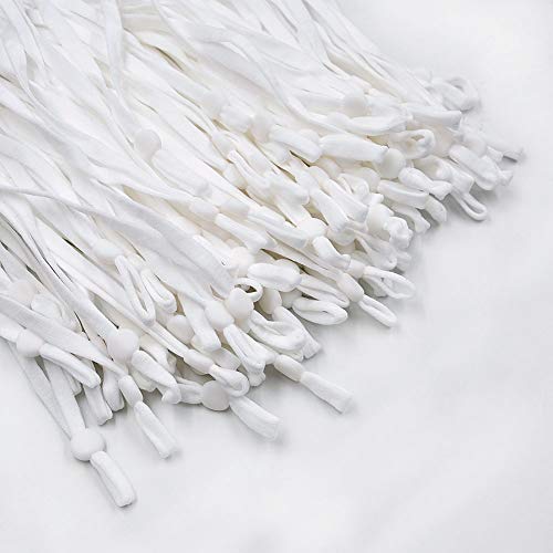 LOFIR 5mm*15cm Cordón Elastico con hebilla ajustable para Coser, Goma Eelastica Negra/Blanca, Cuerda Eelastica, 100pcs LOFIR 5mm*15cm Cordón Elastico con hebilla ajustable para Coser, Goma Eelastica Negra/Blanca, Cuerda Eelastica, 100pcs