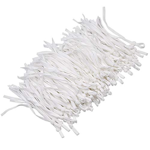 LOFIR 5mm*15cm Cordón Elastico con hebilla ajustable para Coser, Goma Eelastica Negra/Blanca, Cuerda Eelastica, 100pcs