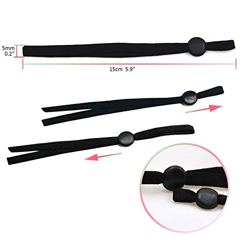 LOFIR 5mm*15cm Cordón Elastico con hebilla ajustable para Coser, Goma Eelastica Negra/Blanca, Cuerda Eelastica, 100pcs LOFIR 5mm*15cm Cordón Elastico con hebilla ajustable para Coser, Goma Eelastica Negra/Blanca, Cuerda Eelastica, 100pcs