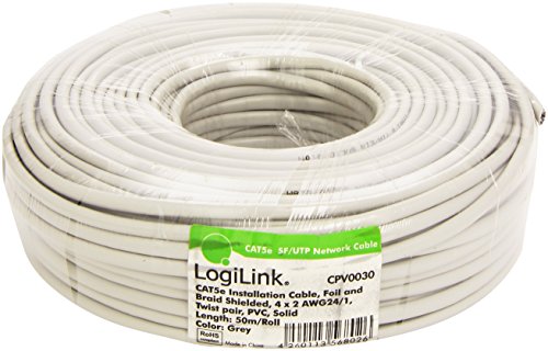 LogiLink CPV0030 Cable de instalación Cat5e SFTP, Gris, 50 m