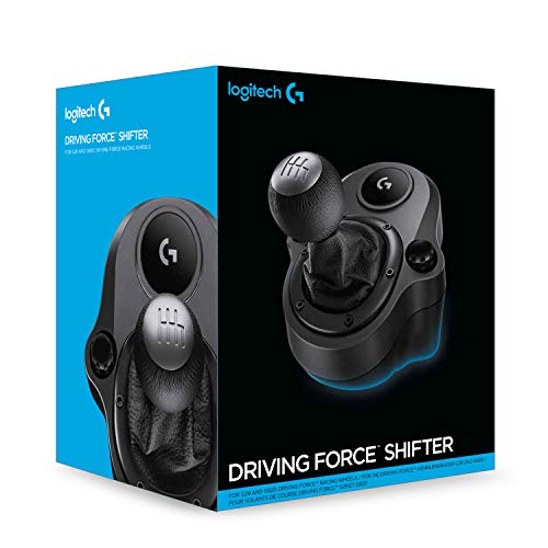 Logitech G Driving Force Palanca de Cambio para Volantes de Carreras G29 y G920, 6 Velocidades, Marcha Atrás a Presion, Acero y Cuero, PS4/Xbox One/PC/Mac, Negro