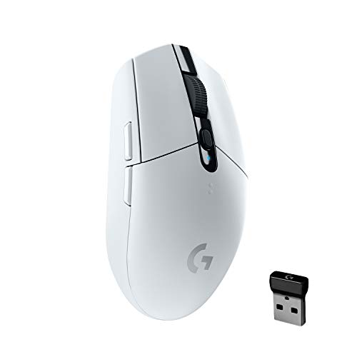 Logitech G305 Lightspeed Ratón Gaming Inalámbrico, Captor HERO 12,000 DPI, Ultra-ligero, Batería de 250h, Memoría Integrada, Compatible con PC/Mac , Versión Alemana , Blanco