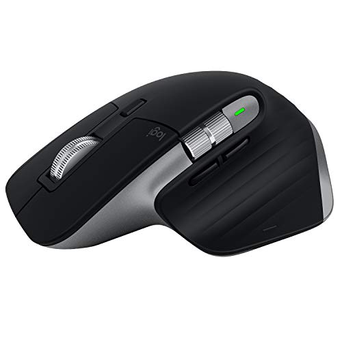 Logitech MX Master 3 Ratón Inalámbrico, Receptor USB, Bluetooth/2.4GHz, Desplazamiento Rápido, Seguimiento 4000 DPI en Cualquier Superficie, 7 Botones, Recargable,PC/Mac/Portátil/iPadOS,Gris oscuro