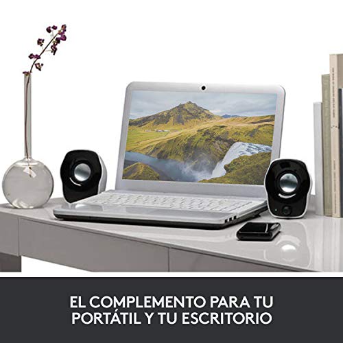Logitech Z120 Sistema de Altavoces Compacto para PC, Entrada Audio 3.5 mm, USB, Controles Integrados, Distribución de Cable, USB alimentado, Ordenador/Smartphone/Tablet, Blanco/Negro
