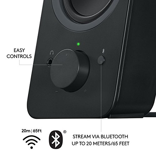 Logitech Z207 Sistema de Altavoce Bluetooth para PC, Sonido Estéreo, 10W de Pico, Entrada Audio 3.5 mm, Toma Auriculares, Multidispositivos, Enchufe EU, Ordenador/TV/Smartphone/Tablet, Negro