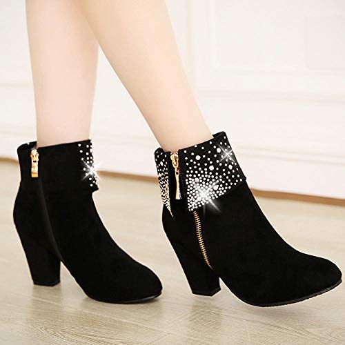 Logobeing Zapatos Mujer Tacones Botines Mujer Tacon Medio Planos Invierno Alto Botas de Mujer Casual Plataforma Nieve Ante Botas de Cordones Calientes Altas Boots(40,Negro) Logobeing Zapatos Mujer Tacones Botines Mujer Tacon Medio Planos Invierno Alto Botas de Mujer Casual Plataforma Nieve Ante Botas de Cordones Calientes Altas Boots(40,Negro)