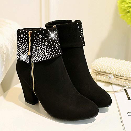 Logobeing Zapatos Mujer Tacones Botines Mujer Tacon Medio Planos Invierno Alto Botas de Mujer Casual Plataforma Nieve Ante Botas de Cordones Calientes Altas Boots(40,Negro) Logobeing Zapatos Mujer Tacones Botines Mujer Tacon Medio Planos Invierno Alto Botas de Mujer Casual Plataforma Nieve Ante Botas de Cordones Calientes Altas Boots(40,Negro)