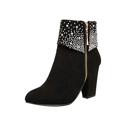 Logobeing Zapatos Mujer Tacones Botines Mujer Tacon Medio Planos Invierno Alto Botas de Mujer Casual Plataforma Nieve Ante Botas de Cordones Calientes Altas Boots(40,Negro) Logobeing Zapatos Mujer Tacones Botines Mujer Tacon Medio Planos Invierno Alto Botas de Mujer Casual Plataforma Nieve Ante Botas de Cordones Calientes Altas Boots(40,Negro)