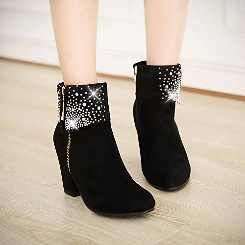 Logobeing Zapatos Mujer Tacones Botines Mujer Tacon Medio Planos Invierno Alto Botas de Mujer Casual Plataforma Nieve Ante Botas de Cordones Calientes Altas Boots(40,Negro) Logobeing Zapatos Mujer Tacones Botines Mujer Tacon Medio Planos Invierno Alto Botas de Mujer Casual Plataforma Nieve Ante Botas de Cordones Calientes Altas Boots(40,Negro)