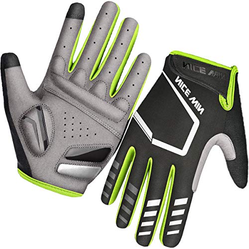 LOHOTEK Guantes de Ciclismo Motocicleta Bicicleta Montaña-Acolchados Bicicleta de Carretera de Hombres Mujeres Antideslizante Pantalla Táctil (Amarillo, L)