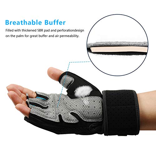 LOHOTEK Guantes Gimnasio Hombre Mujer Guantes Acolchados Unisex de Levantamiento de Pesos Guantes de Trabajo con Soporte de Muñeca para Ejercicio Físico Gimnasio al Aire Libre (Azul, L) LOHOTEK Guantes Gimnasio Hombre Mujer Guantes Acolchados Unisex de Levantamiento de Pesos Guantes de Trabajo con Soporte de Muñeca para Ejercicio Físico Gimnasio al Aire Libre (Azul, L)