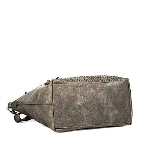 Lois - Bolso de Mujer Grande Tipo Shopping con Asas y Bandolera. Cuero PU Polipiel. cómodo y para Viaje Compras o Diario. Calidad y Estilo. 94381, Color Oro Lois - Bolso de Mujer Grande Tipo Shopping con Asas y Bandolera. Cuero PU Polipiel. cómodo y para Viaje Compras o Diario. Calidad y Estilo. 94381, Color Oro