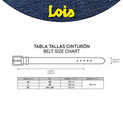 Lois - Cinturón Elástico de Piel y Tela 501001, Color Marino