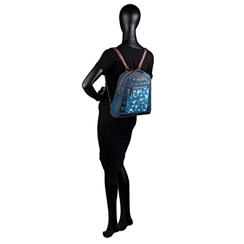 Lois - Mochila de Mujer de diseño Casual. utilizable como Bolso Bandolera. Lona Denim Estampada y Cuero PU Bordado. Calidad diseño y Marca. cómoda y Ligera 304392, Color Azul Lois - Mochila de Mujer de diseño Casual. utilizable como Bolso Bandolera. Lona Denim Estampada y Cuero PU Bordado. Calidad diseño y Marca. cómoda y Ligera 304392, Color Azul