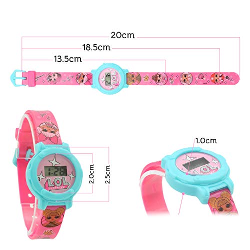 L.O.L. Surprise ! Reloj Digital para Niñas con Cara Y Banda De Reloj Redondas De Marca | Accesorios De Muñecas para Niños con Correa Rosa | Regalos A Partir De 3 Años