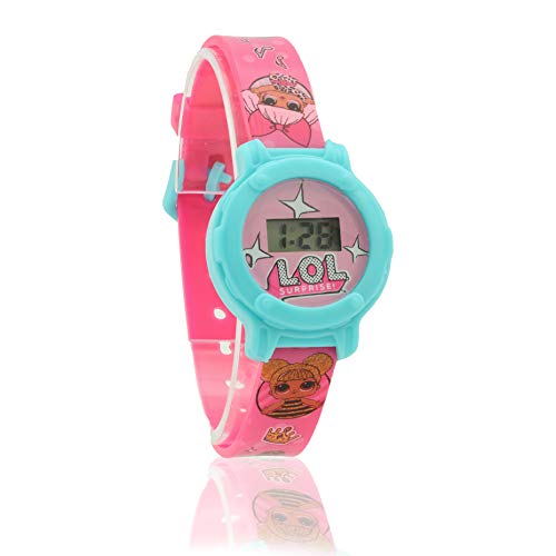 L.O.L. Surprise ! Reloj Digital para Niñas con Cara Y Banda De Reloj Redondas De Marca | Accesorios De Muñecas para Niños con Correa Rosa | Regalos A Partir De 3 Años