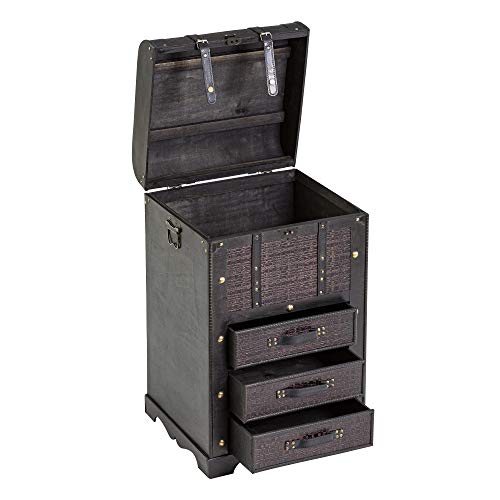 LOLAhome Baúl con 3 cajones tapizado de Madera y Metal Marron de 40x45x72 cm (Clasico) LOLAhome Baúl con 3 cajones tapizado de Madera y Metal Marron de 40x45x72 cm (Clasico)