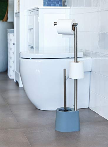 LOLAhome Portarrollos escobillero Blanco de Acero Inoxidable de 65x12x16 cm LOLAhome Portarrollos escobillero Blanco de Acero Inoxidable de 65x12x16 cm