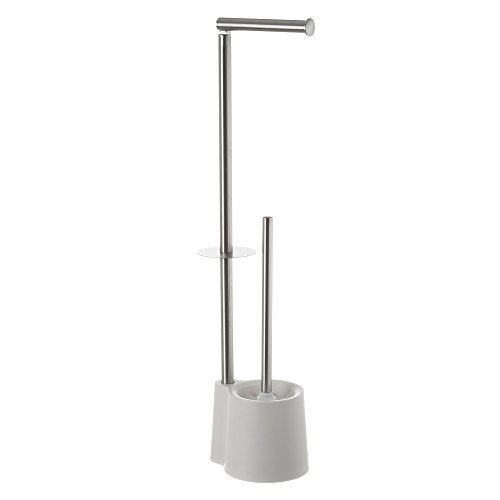 LOLAhome Portarrollos escobillero Blanco de Acero Inoxidable de 65x12x16 cm LOLAhome Portarrollos escobillero Blanco de Acero Inoxidable de 65x12x16 cm