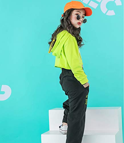 LOLANTA 2 Piezas de Ropa de Baile Callejero para niña Hip Hop, Sudadera Corta + Pantalones de chándal LOLANTA 2 Piezas de Ropa de Baile Callejero para niña Hip Hop, Sudadera Corta + Pantalones de chándal