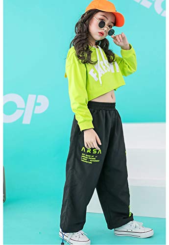 LOLANTA 2 Piezas de Ropa de Baile Callejero para niña Hip Hop, Sudadera Corta + Pantalones de chándal LOLANTA 2 Piezas de Ropa de Baile Callejero para niña Hip Hop, Sudadera Corta + Pantalones de chándal