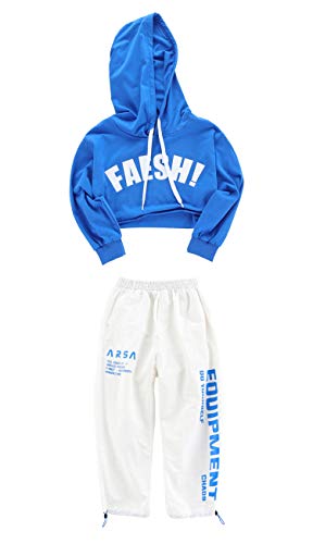 LOLANTA 2 Piezas de Ropa de Baile Callejero para niña Hip Hop, Sudadera Corta + Pantalones de chándal LOLANTA 2 Piezas de Ropa de Baile Callejero para niña Hip Hop, Sudadera Corta + Pantalones de chándal