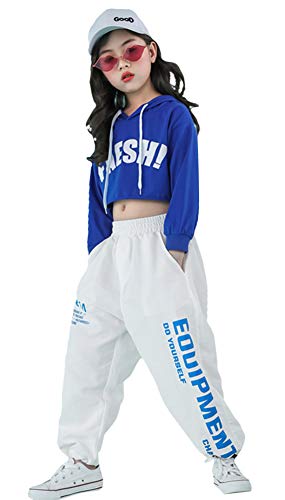 LOLANTA 2 Piezas de Ropa de Baile Callejero para niña Hip Hop, Sudadera Corta + Pantalones de chándal LOLANTA 2 Piezas de Ropa de Baile Callejero para niña Hip Hop, Sudadera Corta + Pantalones de chándal