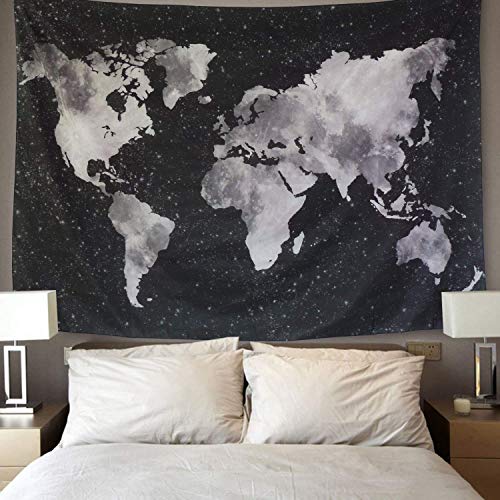 LOMOHOO Tapiz Mapa del Mundo para Pared Decoración Retro Tapiz de Tela de poliéster para Colgar Pared para Sala de Estar habitación Decoraciones Habitación En Blanco y Negro (130cm*150cm) LOMOHOO Tapiz Mapa del Mundo para Pared Decoración Retro Tapiz de Tela de poliéster para Colgar Pared para Sala de Estar habitación Decoraciones Habitación En Blanco y Negro (130cm*150cm)