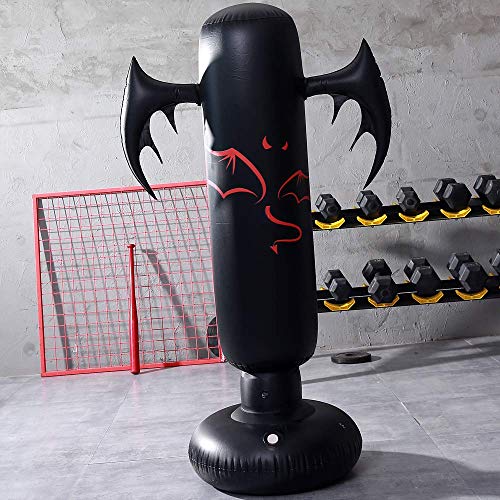 LONEEDY - Saco de boxeo hinchable de pie para adultos y adolescentes, para entrenamiento intenso, gimnasia, deportes, alivio del estrés, devil LONEEDY - Saco de boxeo hinchable de pie para adultos y adolescentes, para entrenamiento intenso, gimnasia, deportes, alivio del estrés, devil