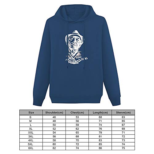 Long Sleeve Hooded Sweatshirt Hector Salamanca Ding Ding Design Personality Cotton Blend Hoody Navy XL